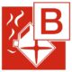 Brandklasse B Zeichen Symbol Piktogramm Plakette rot