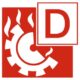 Brandklasse D Zeichen Symbol Piktogramm Plakette Metallbrand